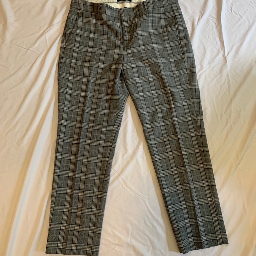 Black and gray plaid dress pants